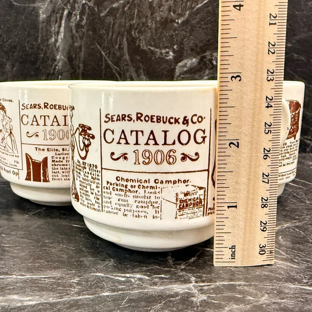 SEARS, ROEBUCK & CO 1906 Catalog Commemorative Ceramic Mugs (3)